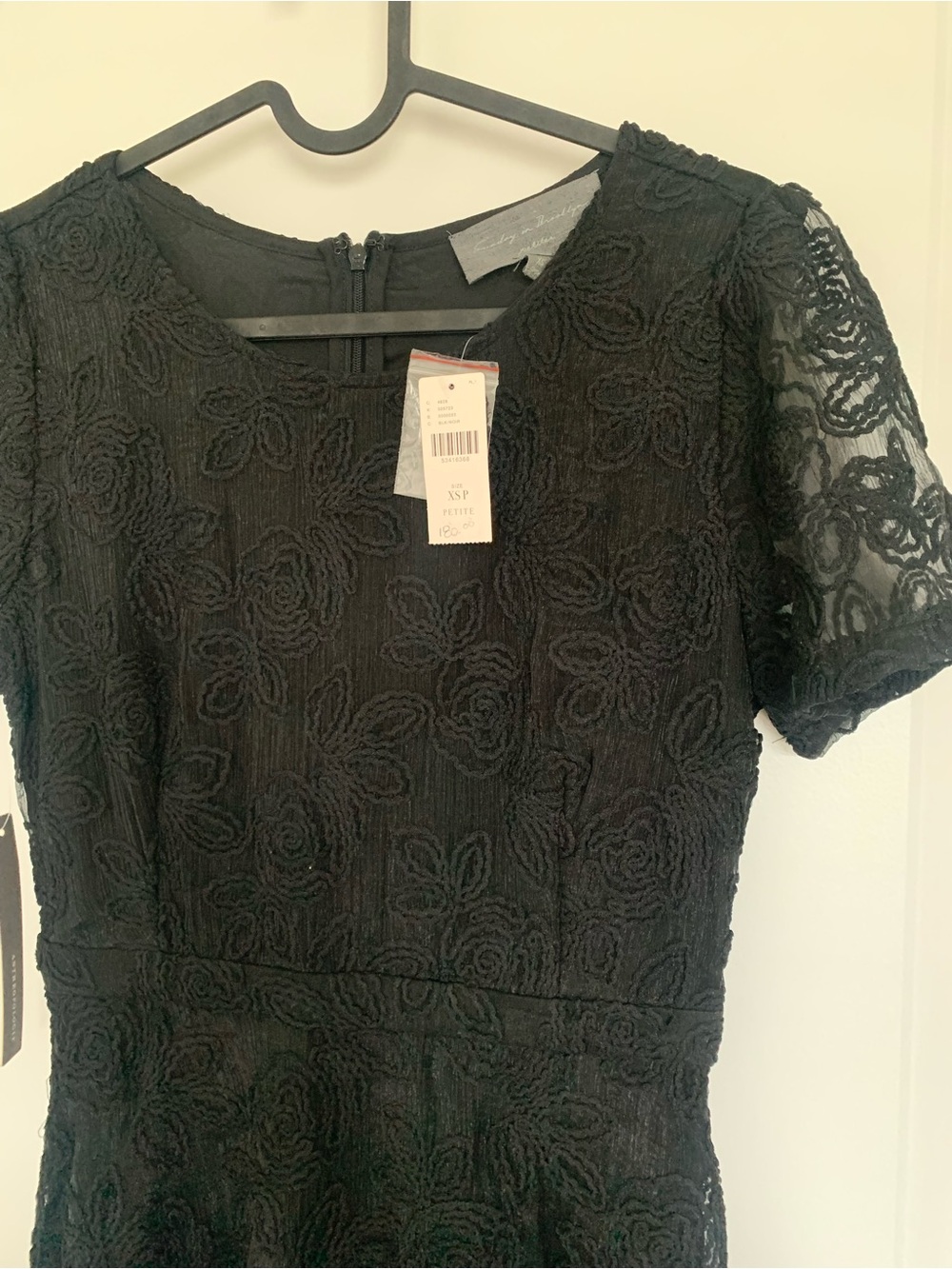Anthropologie Sunday in Brooklyn Black Lace Short Sleeve Dress - Petite
